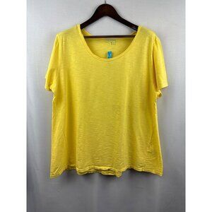 Women’s Fresh Produce 2X Bright Yellow Cotton T-Shirt